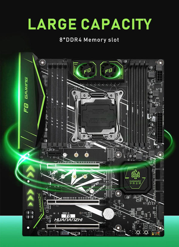 Planet Gates HUANANZHI X99 F8 LGA 2011-3 XEON X99 Motherboard with Intel E5 2620 V3 support DDR4 RECC NON-ECC memory combo kit set NVME RU