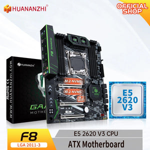 Planet Gates HUANANZHI X99 F8 LGA 2011-3 XEON X99 Motherboard with Intel E5 2620 V3 support DDR4 RECC NON-ECC memory combo kit set NVME RU