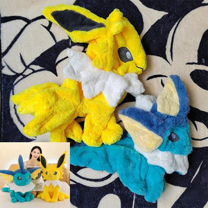 Planet Gates Huge Vaporeon Pokemon Jolteon Anime Plush Toys Big Pokémon Plushie Kawaii Semi-finished Leather Holster Pillow Gift for Children