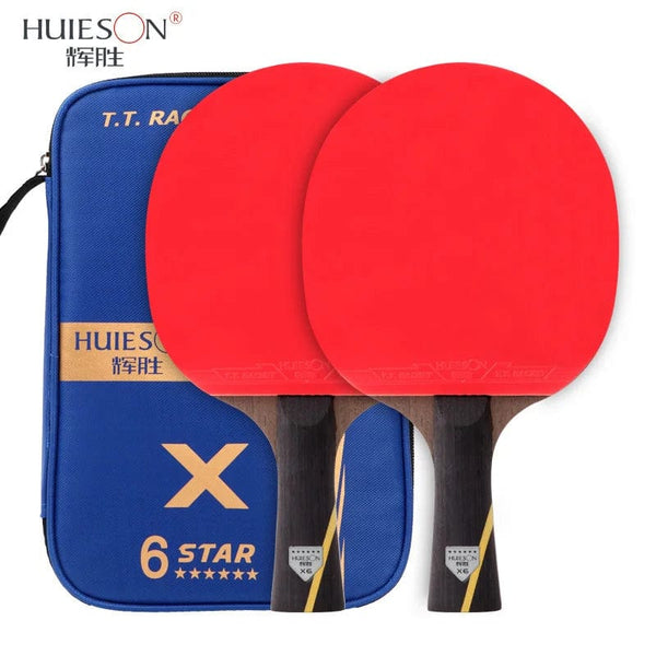 Planet Gates Huieson 2pc Ping Pong Rackets Set 5/6 Star Offensive Table Tennis Racket  with Fine Control