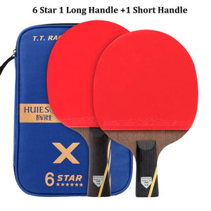 Planet Gates Huieson 2pc Ping Pong Rackets Set 5/6 Star Offensive Table Tennis Racket  with Fine Control