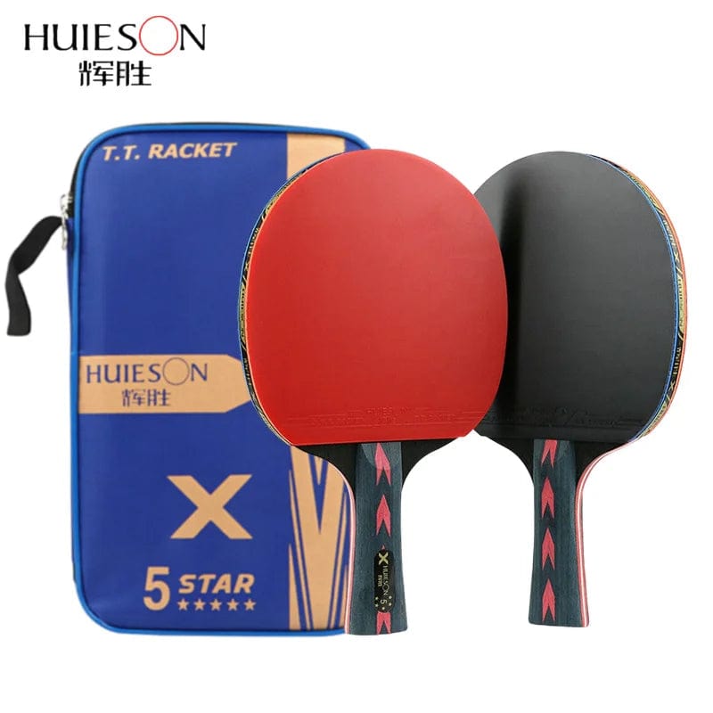 Planet Gates Huieson 2pc Ping Pong Rackets Set 5/6 Star Offensive Table Tennis Racket  with Fine Control