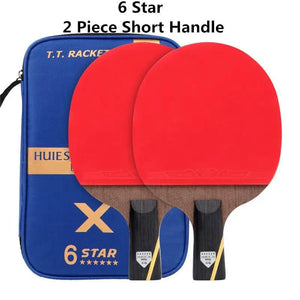 Planet Gates HUIESON 6 Star 2Pcs Carbon Table Tennis Set Super Powerful Ping Pong Raet Bat For Adult Club Training New Upgraded