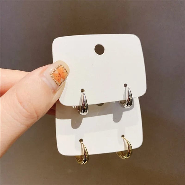 Planet Gates Huitan Fashion Metal Hoop Earrings for Women Simple Versatile Daily Wear Everyday Ear Accessories Young Girls Statement Jewelry