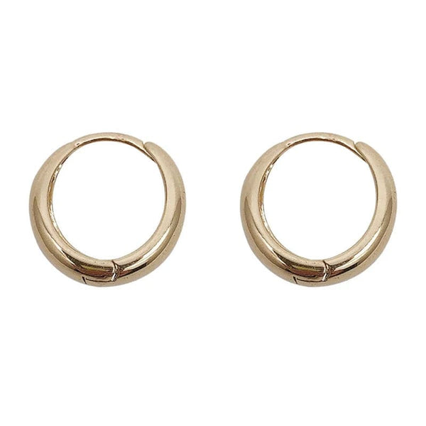 Planet Gates Huitan Fashion Metal Hoop Earrings for Women Simple Versatile Daily Wear Everyday Ear Accessories Young Girls Statement Jewelry