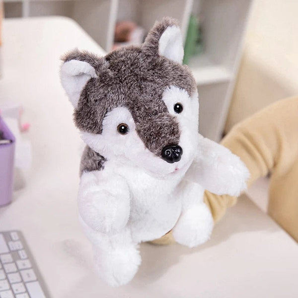 Planet Gates husky-2 / 25cm / CHINA 30 Styles Stuffed Plush Animals Toys Hand Finger Story Puppet Cute Dolls Educational Babys Duck Lamb Cow Dog Horse Children Gift