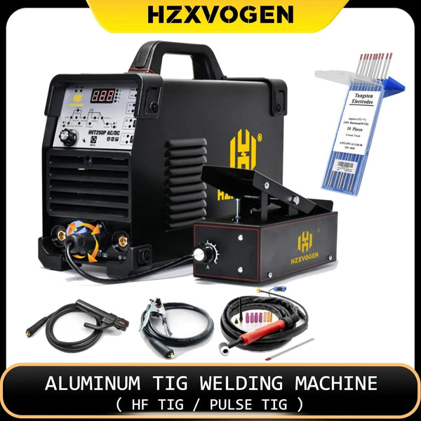 Planet Gates HVT250P ACDC / 220V-145A / canada HZXVOGEN Aluminum AC/DC Pulse Tig 4 in 1 Welding Machine HVT250P MMA ARC Stick Welder IGBT Inverter HF TIG 2T 4T Soldador