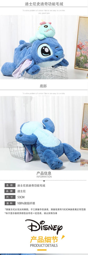 Planet Gates HWBD3541-53CM Genuine Disney 53CM Kawaii Stitch Stuffed Toy Lying Position Stitch Plush Doll Throw Pillow Birthday Gift For Kids Or Girlfriend