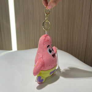 Planet Gates HWJB138-14cm Genuine Spongebob Squarepants Patrick Star Squidward Eugene H. Krabs Gary Stuffed Plush Toy Pendant Keychain Kids Birthday Gift