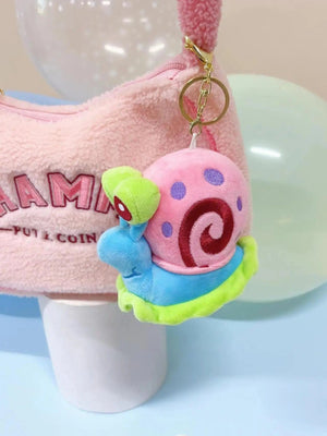 Planet Gates HWJB138-14cm Genuine Spongebob Squarepants Patrick Star Squidward Eugene H. Krabs Gary Stuffed Plush Toy Pendant Keychain Kids Birthday Gift