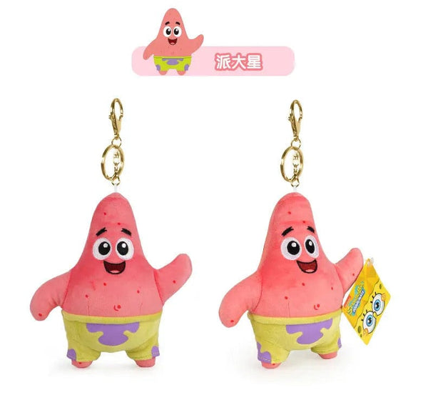 Planet Gates HWJB138-14cm Genuine Spongebob Squarepants Patrick Star Squidward Eugene H. Krabs Gary Stuffed Plush Toy Pendant Keychain Kids Birthday Gift