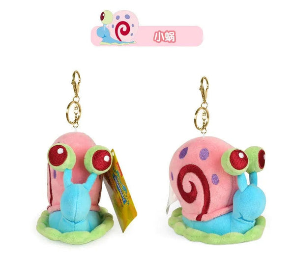 Planet Gates HWJB138-14cm Genuine Spongebob Squarepants Patrick Star Squidward Eugene H. Krabs Gary Stuffed Plush Toy Pendant Keychain Kids Birthday Gift
