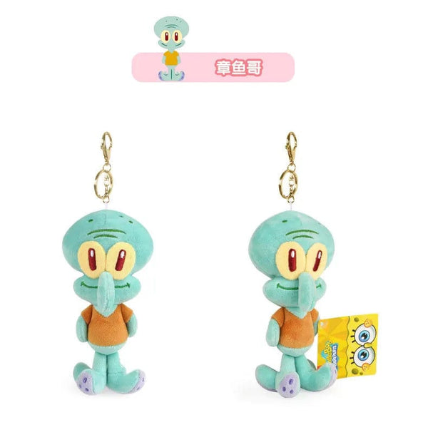 Planet Gates HWJB138-14cm Genuine Spongebob Squarepants Patrick Star Squidward Eugene H. Krabs Gary Stuffed Plush Toy Pendant Keychain Kids Birthday Gift