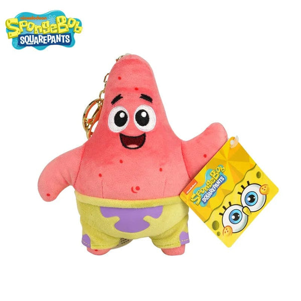 Planet Gates HWJB139-13cm Genuine Spongebob Squarepants Patrick Star Squidward Eugene H. Krabs Gary Stuffed Plush Toy Pendant Keychain Kids Birthday Gift