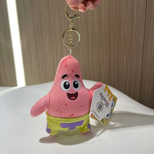 Planet Gates HWJB139-13cm Genuine Spongebob Squarepants Patrick Star Squidward Eugene H. Krabs Gary Stuffed Plush Toy Pendant Keychain Kids Birthday Gift