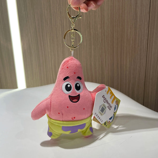 Planet Gates HWJB139-13cm Genuine Spongebob Squarepants Patrick Star Squidward Eugene H. Krabs Gary Stuffed Plush Toy Pendant Keychain Kids Birthday Gift