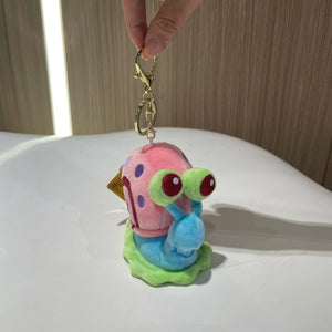 Planet Gates HWJB139-13cm Genuine Spongebob Squarepants Patrick Star Squidward Eugene H. Krabs Gary Stuffed Plush Toy Pendant Keychain Kids Birthday Gift