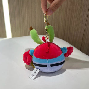 Planet Gates HWJB139-13cm Genuine Spongebob Squarepants Patrick Star Squidward Eugene H. Krabs Gary Stuffed Plush Toy Pendant Keychain Kids Birthday Gift