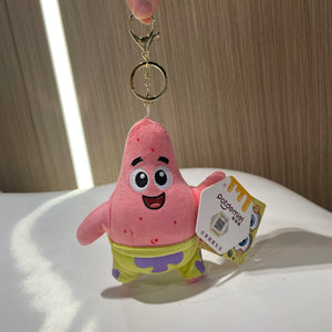 Planet Gates HWJB139-13cm Genuine Spongebob Squarepants Patrick Star Squidward Eugene H. Krabs Gary Stuffed Plush Toy Pendant Keychain Kids Birthday Gift