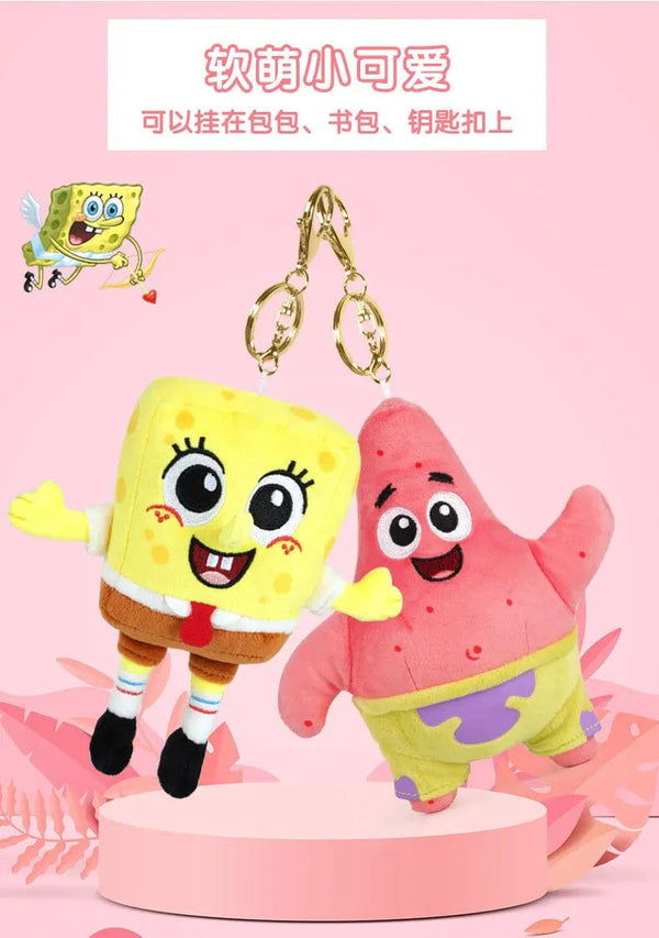 Planet Gates HWJB139-13cm Genuine Spongebob Squarepants Patrick Star Squidward Eugene H. Krabs Gary Stuffed Plush Toy Pendant Keychain Kids Birthday Gift