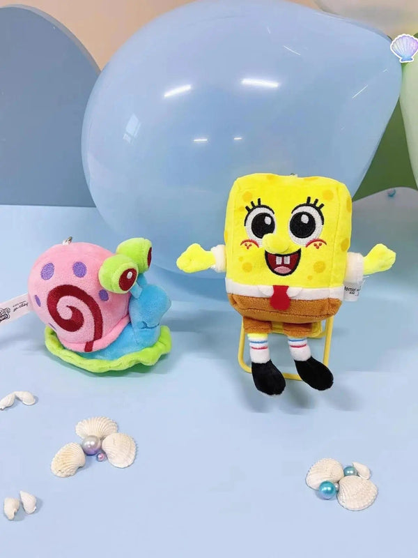 Planet Gates HWJB139-13cm Genuine Spongebob Squarepants Patrick Star Squidward Eugene H. Krabs Gary Stuffed Plush Toy Pendant Keychain Kids Birthday Gift