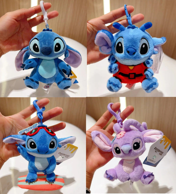 Planet Gates HWJD3747-11cm Original Disney Toy Story Stitch Kawaii Winnie Lotso Plush Doll Cartoon Stuffed Anime Keychain Pendant Strap Toys Gift For Kids