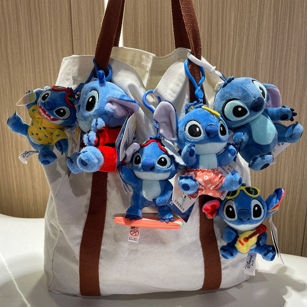Planet Gates HWJD3747-11cm Original Disney Toy Story Stitch Kawaii Winnie Lotso Plush Doll Cartoon Stuffed Anime Keychain Pendant Strap Toys Gift For Kids