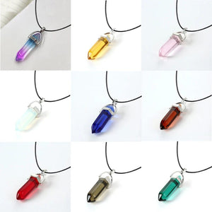 Planet Gates HZS-257-1 2023 Hexagonal Column Quartz Necklaces Turquoises Pink Crystal Pendent Necklace For Women Chain Natural Stone Choker Jewelry