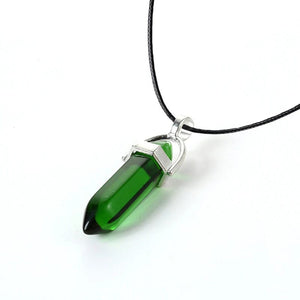 Planet Gates HZS-257-1 2023 Hexagonal Column Quartz Necklaces Turquoises Pink Crystal Pendent Necklace For Women Chain Natural Stone Choker Jewelry