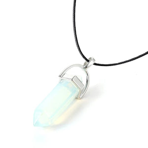 Planet Gates HZS-257-1 2023 Hexagonal Column Quartz Necklaces Turquoises Pink Crystal Pendent Necklace For Women Chain Natural Stone Choker Jewelry