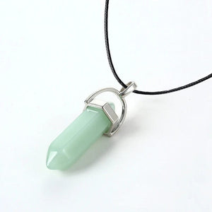 Planet Gates HZS-257-1 2023 Hexagonal Column Quartz Necklaces Turquoises Pink Crystal Pendent Necklace For Women Chain Natural Stone Choker Jewelry