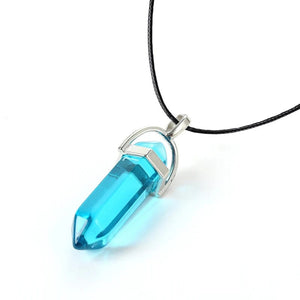 Planet Gates HZS-257-1 2023 Hexagonal Column Quartz Necklaces Turquoises Pink Crystal Pendent Necklace For Women Chain Natural Stone Choker Jewelry