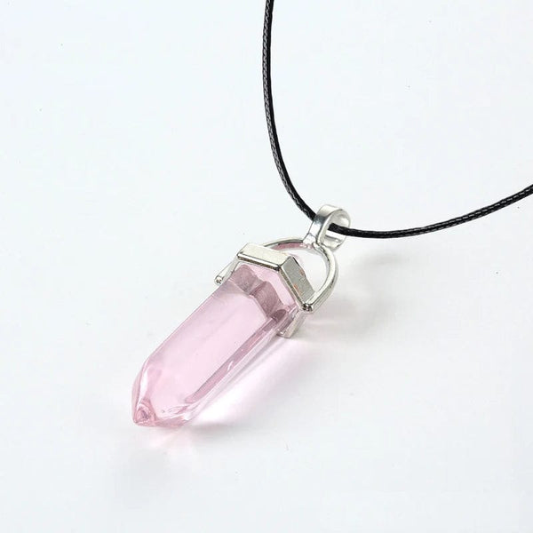 Planet Gates HZS-257-1 2023 Hexagonal Column Quartz Necklaces Turquoises Pink Crystal Pendent Necklace For Women Chain Natural Stone Choker Jewelry