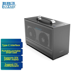 Planet Gates I100 PRO WH TC Pccooler I100 ITX MINI Small Case All Aluminum Suitcase Portable HTPC Desktop Computer Empty Chassis PC Gaming Case