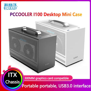 Planet Gates I100 PRO WH TC Pccooler I100 ITX MINI Small Case All Aluminum Suitcase Portable HTPC Desktop Computer Empty Chassis PC Gaming Case