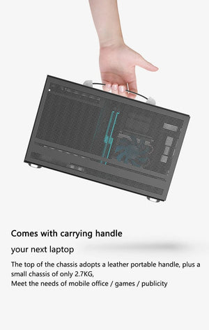 Planet Gates I100 PRO WH TC Pccooler I100 ITX MINI Small Case All Aluminum Suitcase Portable HTPC Desktop Computer Empty Chassis PC Gaming Case