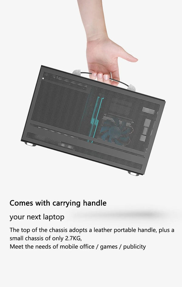 Planet Gates I100 PRO WH TC Pccooler I100 ITX MINI Small Case All Aluminum Suitcase Portable HTPC Desktop Computer Empty Chassis PC Gaming Case