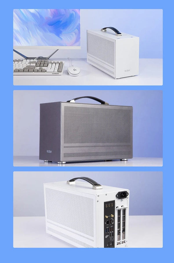 Planet Gates I100 PRO WH TC Pccooler I100 ITX MINI Small Case All Aluminum Suitcase Portable HTPC Desktop Computer Empty Chassis PC Gaming Case