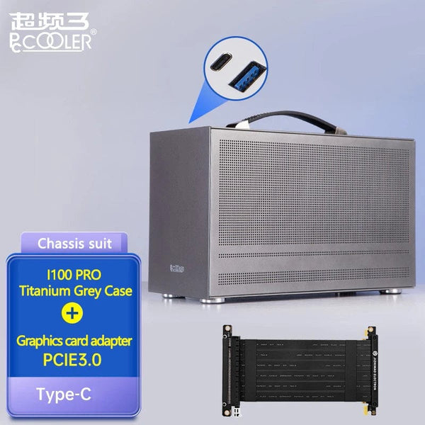 Planet Gates I100 PRO WH TC Pccooler I100 ITX MINI Small Case All Aluminum Suitcase Portable HTPC Desktop Computer Empty Chassis PC Gaming Case