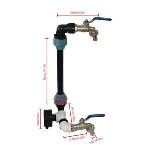 Planet Gates IBC Gooseneck 3/4 Inch IBC Tank Adaptor with Outlet Valve 3/4 Inch Gooseneck 2 Way Brass Tap Fitting ibc cuve 1000l accessoires