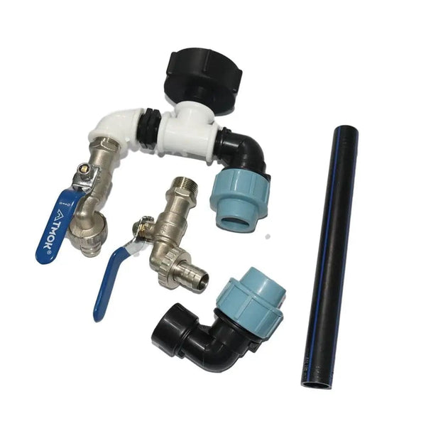 Planet Gates IBC Gooseneck 3/4 Inch IBC Tank Adaptor with Outlet Valve 3/4 Inch Gooseneck 2 Way Brass Tap Fitting ibc cuve 1000l accessoires