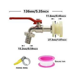 Planet Gates IBC Tank Tap Adapter Nipple S60X6 Thread 15mm Garden Hose Quick Connect Faucet Alloy Tank 1000 Liter IBC Tank Valve Fitting