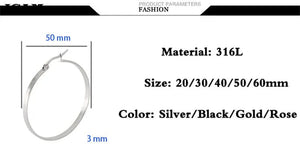 Planet Gates ICAM Fashion New 1 PairsGold Silver Small Big Circle Stainless Steel Hoop Earrings for Women Steampunk Round Earring