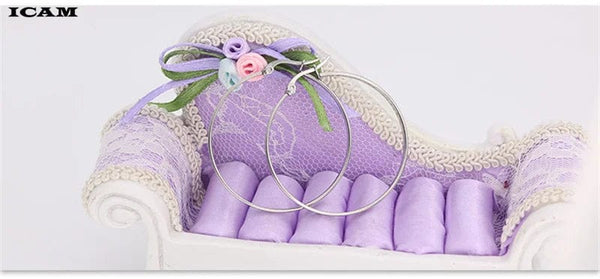 Planet Gates ICAM Fashion New 1 PairsGold Silver Small Big Circle Stainless Steel Hoop Earrings for Women Steampunk Round Earring