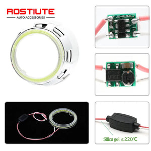 Planet Gates Ice Blue / 100mm 2PC 12-24V COB Led Halo Ring Angel Eyes for Car Motorcycle Circular Led Light Ring 70mm 80mm 90mm Daytime Running Headlight Buld