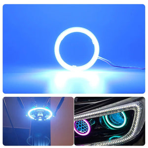 Planet Gates Ice Blue / 100mm 2PC 12-24V COB Led Halo Ring Angel Eyes for Car Motorcycle Circular Led Light Ring 70mm 80mm 90mm Daytime Running Headlight Buld