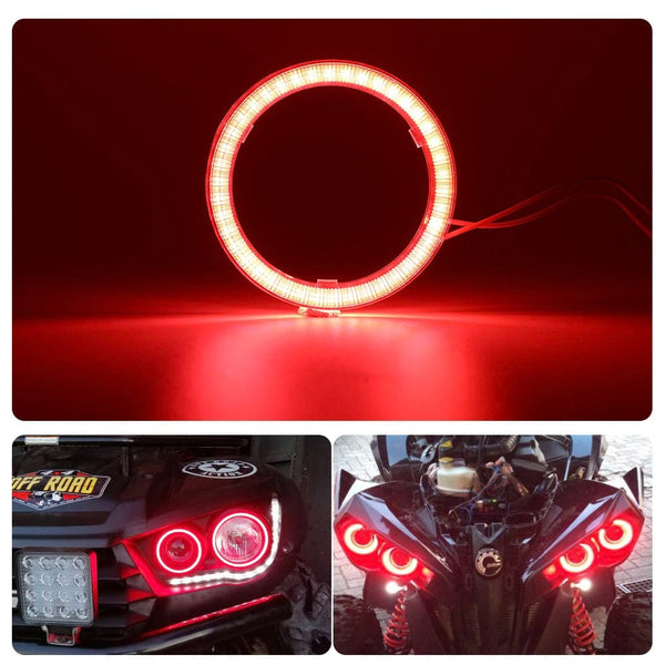 Planet Gates Ice Blue / 100mm 2PC 12-24V COB Led Halo Ring Angel Eyes for Car Motorcycle Circular Led Light Ring 70mm 80mm 90mm Daytime Running Headlight Buld