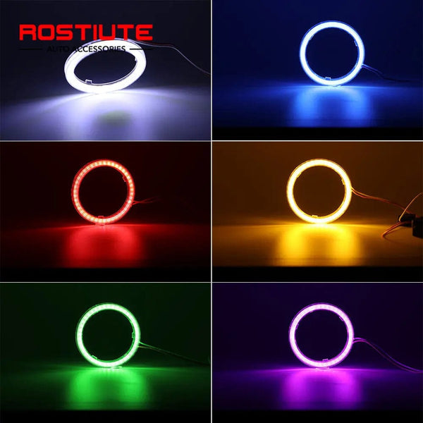 Planet Gates Ice Blue / 100mm 2PC 12-24V COB Led Halo Ring Angel Eyes for Car Motorcycle Circular Led Light Ring 70mm 80mm 90mm Daytime Running Headlight Buld