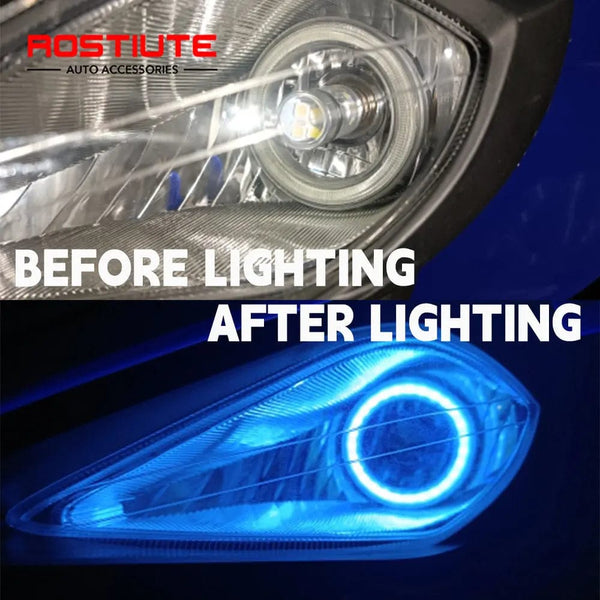 Planet Gates Ice Blue / 100mm 2PC 12-24V COB Led Halo Ring Angel Eyes for Car Motorcycle Circular Led Light Ring 70mm 80mm 90mm Daytime Running Headlight Buld