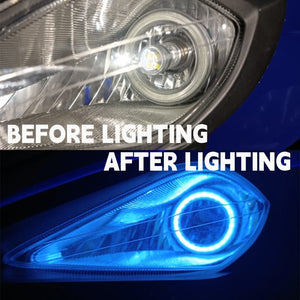 Planet Gates Ice Blue / 100mm 2PC 12-24V COB Led Halo Ring Angel Eyes for Car Motorcycle Circular Led Light Ring 70mm 80mm 90mm Daytime Running Headlight Buld